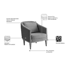 Poltrona Agatha Sfn Cinza E Imbuia