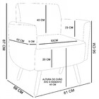 Poltrona Agatha Suede Azul Marinho Pés Palito Castanho D'rossi