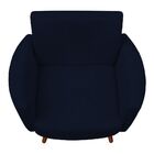 Poltrona Agatha Suede Azul Marinho Pés Palito Castanho D'rossi