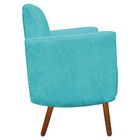 Poltrona Agatha Suede Pés Palito Castanho D'rossi - Azul Turq