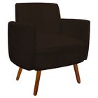 Poltrona Agatha Suede Pés Palito Castanho D'rossi - Marrom