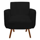 Poltrona Agatha Suede Pés Palito Castanho D'rossi - Preto