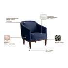 Poltrona Agatha Veludo Azul E Imbuia