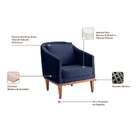 Poltrona Agatha Veludo Azul E Natural