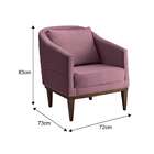 Poltrona Agatha Veludo Rosa E Imbuia