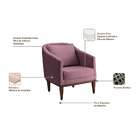 Poltrona Agatha Veludo Rosa E Imbuia
