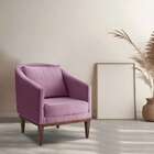 Poltrona Agatha Veludo Rosa E Imbuia