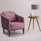 Poltrona Agatha Veludo Rosa E Imbuia
