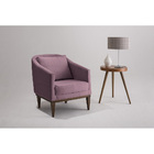 Poltrona Agatha Veludo Rosa E Imbuia