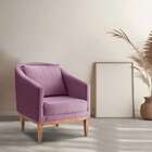 Poltrona Agatha Veludo Rosa E Natural