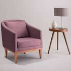 Poltrona Agatha Veludo Rosa E Natural