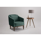 Poltrona Agatha Veludo Verde E Imbuia