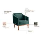 Poltrona Agatha Veludo Verde E Natural