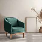 Poltrona Agatha Veludo Verde E Natural