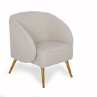 Poltrona Agnes Linho Bege B-415 Pés Palito Duo - D'rossi