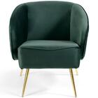 Poltrona Agnes Pés Palito Gold Suede Verde Esmeralda