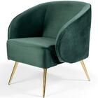 Poltrona Agnes Pés Palito Gold Suede Verde Esmeralda
