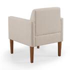 Poltrona Aila Linho Nude E Pés Em Madeira