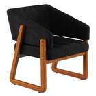 Poltrona Air Veludo Preta E Amêndoa