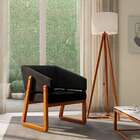 Poltrona Air Veludo Preta E Amêndoa