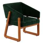 Poltrona Air Veludo Verde E Amêndoa