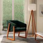 Poltrona Air Veludo Verde E Amêndoa