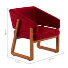 Poltrona Air Veludo Vermelha E Amêndoa