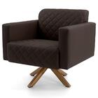Poltrona Alberta Base Giratória Giromad Corano Matelassê Café