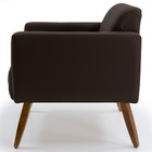 Poltrona Alberta Pés Madeira Corano Matelassê Café