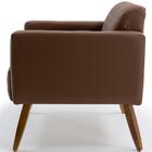 Poltrona Alberta Pés Madeira Corano Matelassê Chocolate