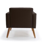 Poltrona Alberta Tressê Corano Café C-34 Pés Palito Madeira -