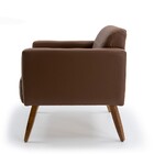 Poltrona Alberta Tressê Corano Marrom C-01 Pés Palito Madeira