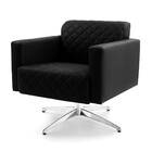 Poltrona Alberta Tressê Corano Preto C-05 Base Giratória Metá