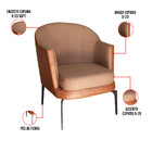 Poltrona Albuquerque Corino Marrom Com Linho Marrom Claro Bas