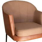 Poltrona Albuquerque Corino Marrom Com Linho Marrom Claro Bas