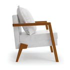 Poltrona Alice Corano Base De Madeira D03 - D'rossi - Branco