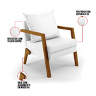 Poltrona Alice Corino Base De Madeira D03 - D'rossi - Branco