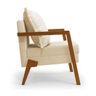 Poltrona Alice Corino Bege Base De Madeira D03 - D'rossi