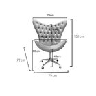 Poltrona Alice Egg Capitonê Cadeira Botonê Giratória Com Rodí