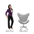 Poltrona Alice Egg Capitonê Cadeira Botonê Giratória Com Rodí