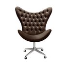 Poltrona Alice Egg Capitonê Cadeira Botonê Giratória Com Rodí