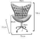 Poltrona Alice Egg Capitonê Cadeira Botonê Giratória Com Rodí