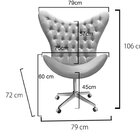 Poltrona Alice Egg Capitonê Cadeira Botonê Giratória Com Rodí