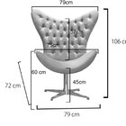 Poltrona Alice Egg Capitonê Cadeira Botonê Giratória Recepção