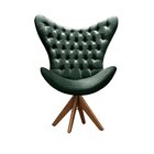 Poltrona Alice Egg Capitonê Cadeira Botonê Giratória Recepção