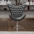 Poltrona Alice Egg Capitonê Cadeira Botonê Giratória Recepção