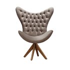 Poltrona Alice Egg Capitonê Cadeira Botonê Giratória Recepção