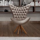 Poltrona Alice Egg Capitonê Cadeira Botonê Giratória Recepção