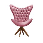 Poltrona Alice Egg Capitonê Cadeira Botonê Giratória Recepção