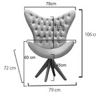 Poltrona Alice Egg Strass Cadeira Capitonê Giratória Recepção